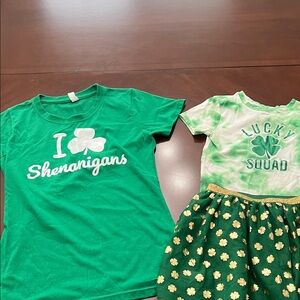 Green St. Patrick's Day T-Shirts and Skirt Set